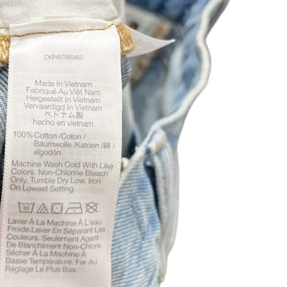 Madewell Ripped High Rise Denim Shorts Size 24 Steenwick Wash Mid Length Cotton - Picture 8 of 9